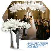11ft Grand Arch Fake Flowering Cherry Blossom Tree  - White - Interchangeable Branches!