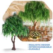 10ft Artificial Willow Tree — Green, 20 Interchangeable Branches | Customize for Weddings & Events | ModTree™ Collection