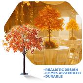 6FT Fall Leaf Tree for Wedding & Event Decor – 10 Interchangeable Branches – Artificial Autumn Tree with Orange & Burgundy Foliage