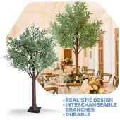 6ft Artificial Olive Leaf Tree — Green, 10 Interchangeable Branches | Customize for Weddings & Events | ModTree™ Collection