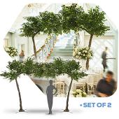 PAIR of 11ft Artificial Fig Leaf Tree, 24 Interchangeable Branches | ModTree™ Collection