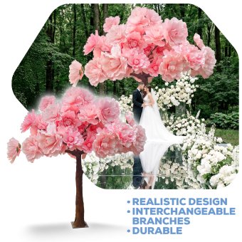 Huge 13ft Tall Luxe Artificia Tree — Pink Jumbo Flowers | ModTree