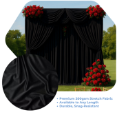 Black Spandex "Spandino" Drape by Eastern Mills - 200GSM - 5ft Wide