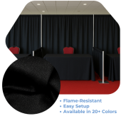 Black - Banjo Cloth Drape Panel by Eastern Mills w/ Sewn Rod Pocket