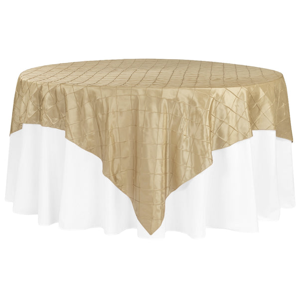 thumbnail image 2 of Wedding Linens Inc. 90" Round Pintuck Taffeta Overlay / Tablecloth – Polyester 2 of 3