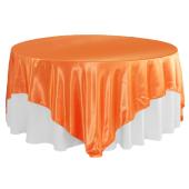 Sleek Satin Tablecloths - Orange