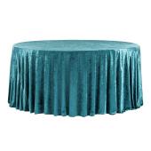 Velvet 120" Round Tablecloth - Dark Turquoise Velvet 120" Round Tablecloth - Dark Turquoise