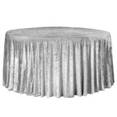 Velvet 120" Round Tablecloth - Silver Velvet 120" Round Tablecloth - Silver