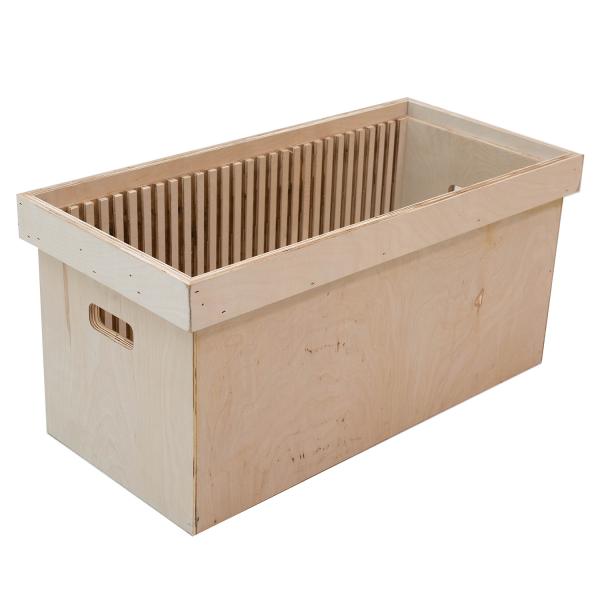 Stackable Wood Charger Plate Crate for Easy Transport & Storage Holds 28 Plates!