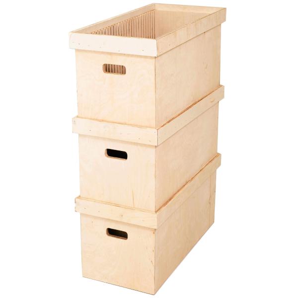 Stackable Wood Charger Plate Crate for Easy Transport & Storage Holds 28 Plates!