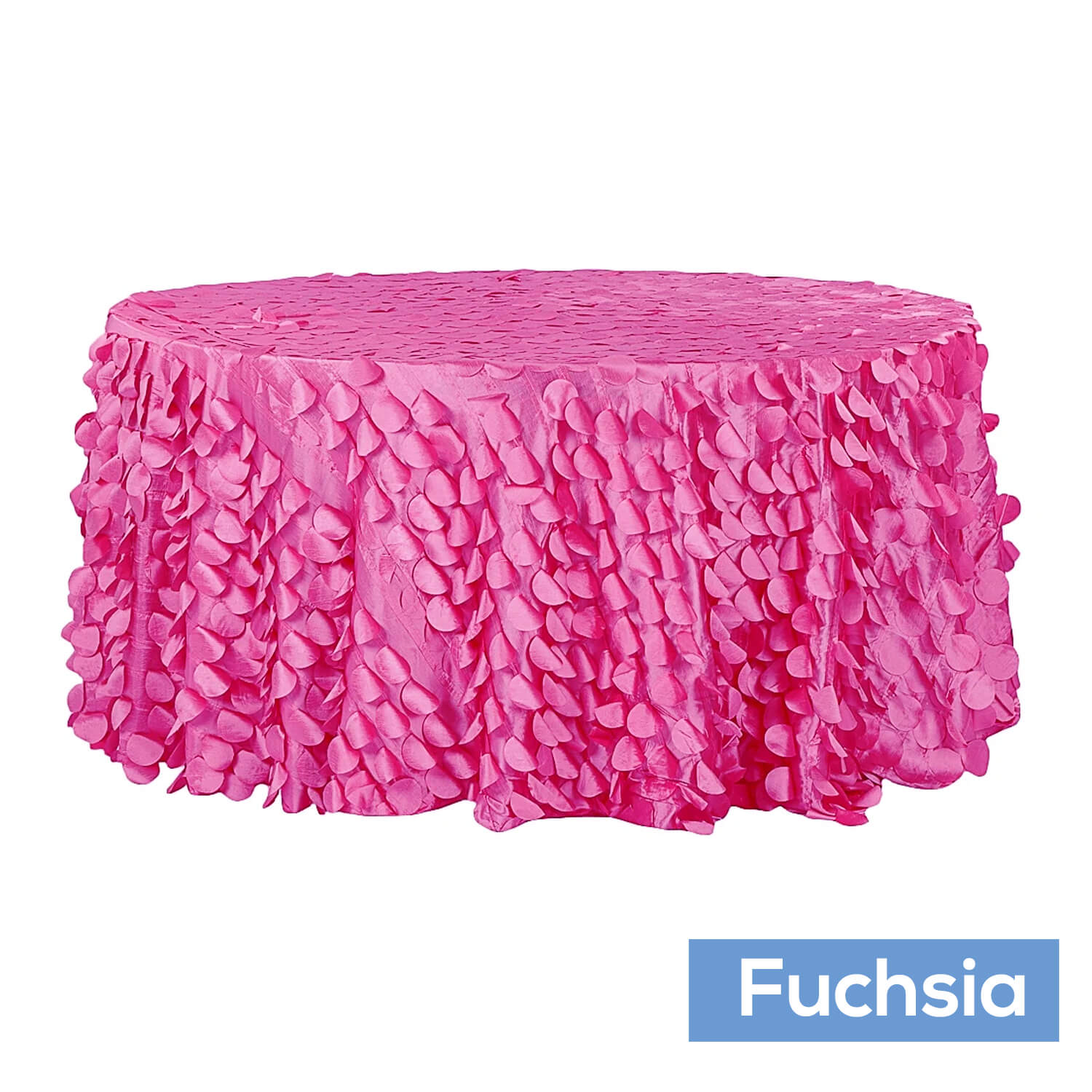 Large Petal Gatsby Circle Round Tablecloth 132 Fuchsia