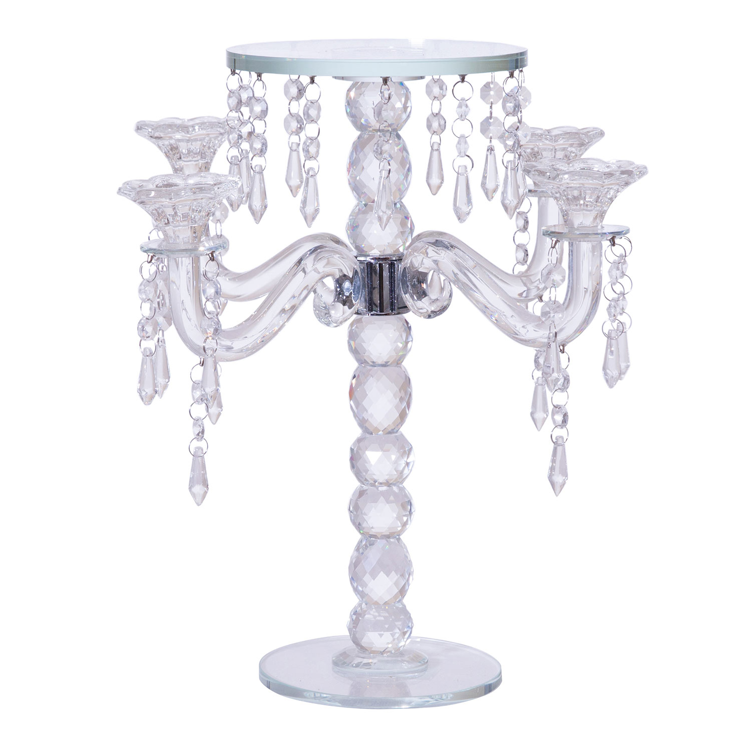 DecoStar™ 4Arm Crystal Candelabra Centerpiece 15.5
