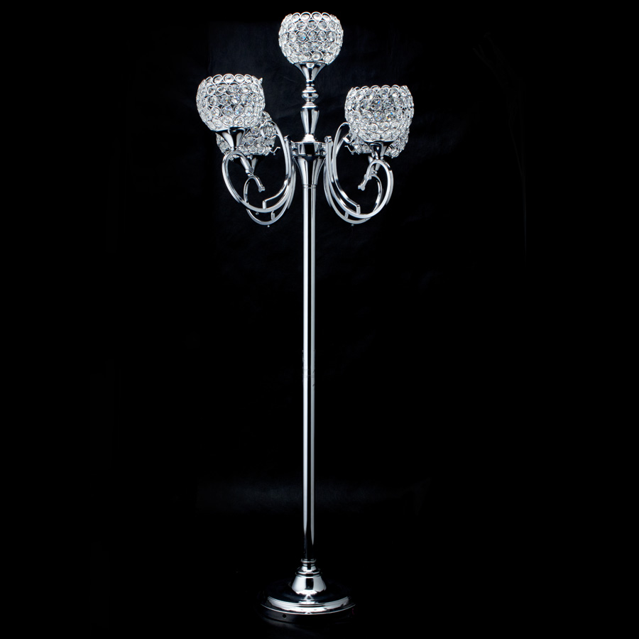 Decostar™ Crystal Candelabra Globe Seville 56½ Silver