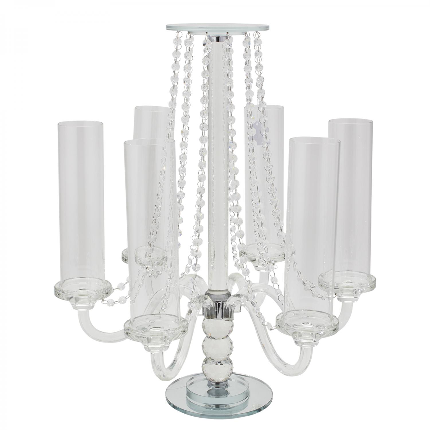 DecoStar™ 27 Crystal Table Candelabra Centerpiece White