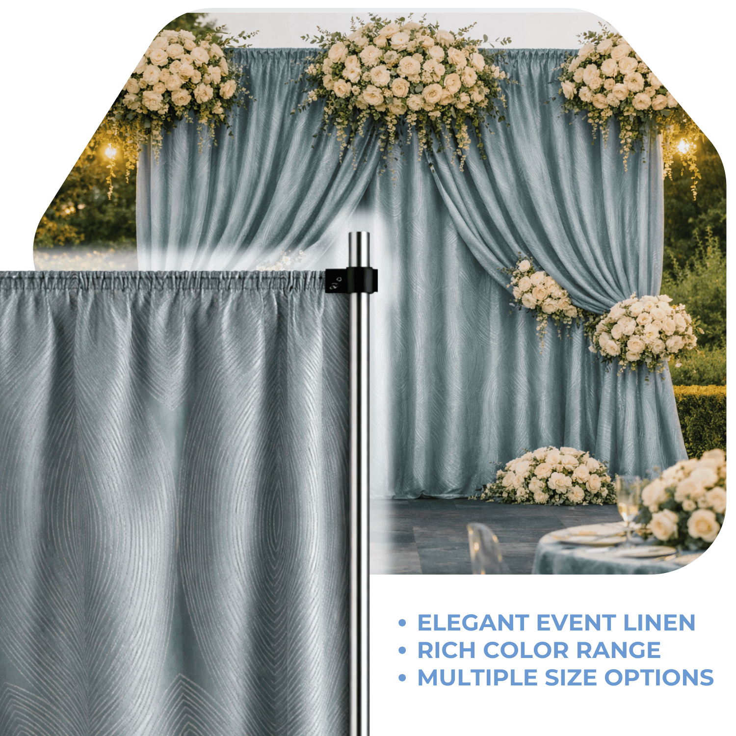 Slate Sombra Curtain Panel w/ 4 Rod Pocket - 110 Wide - Many Size Options