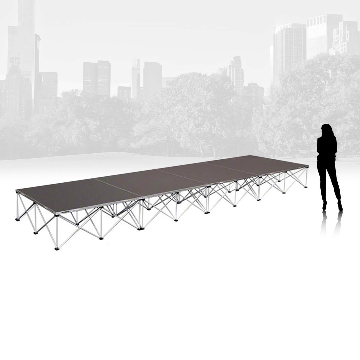 IntelliStage - Lightweight Square Portable Stage - 3ft x 12ft Platform ...