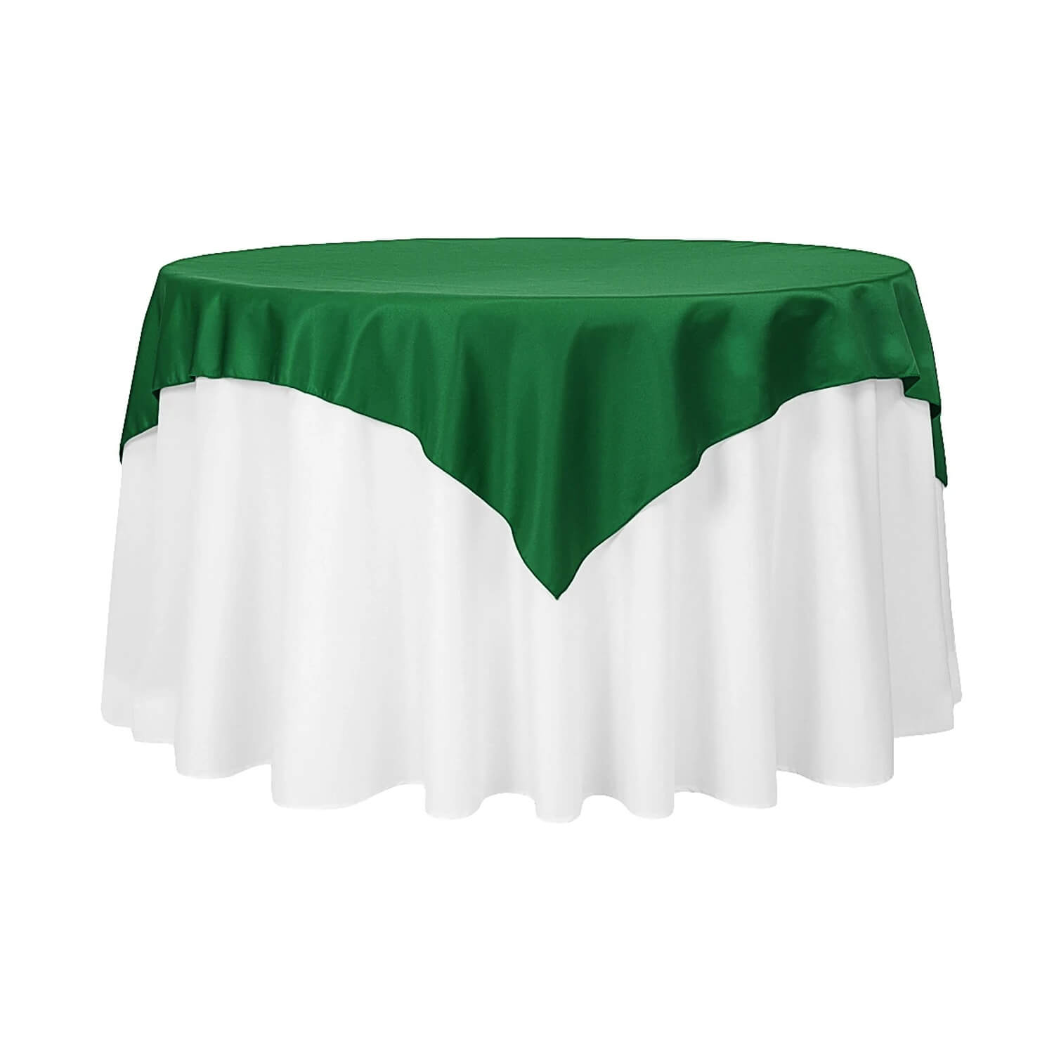 Sleek Satin Tablecloths 72 Square Emerald Green