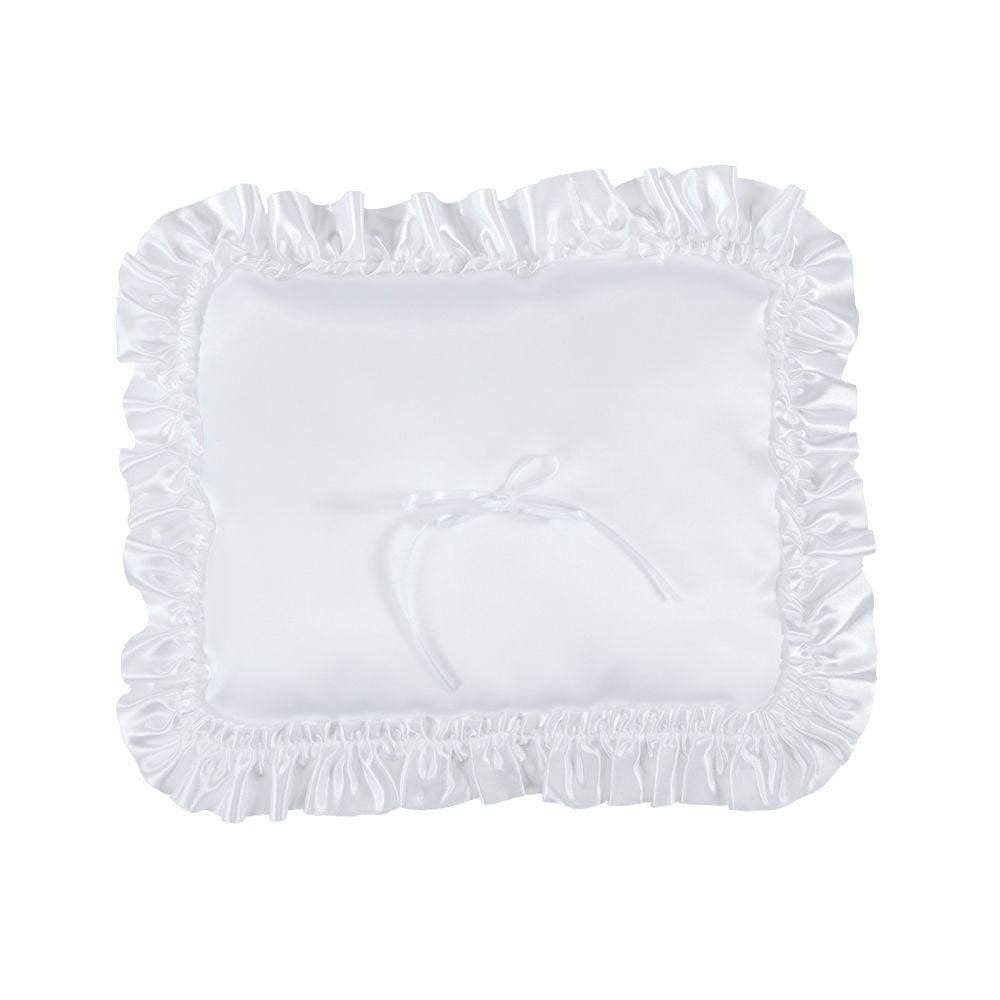 White Ruffle Rectangle Atlantic Rectangle Pillow 9 White Satin Ruffle
