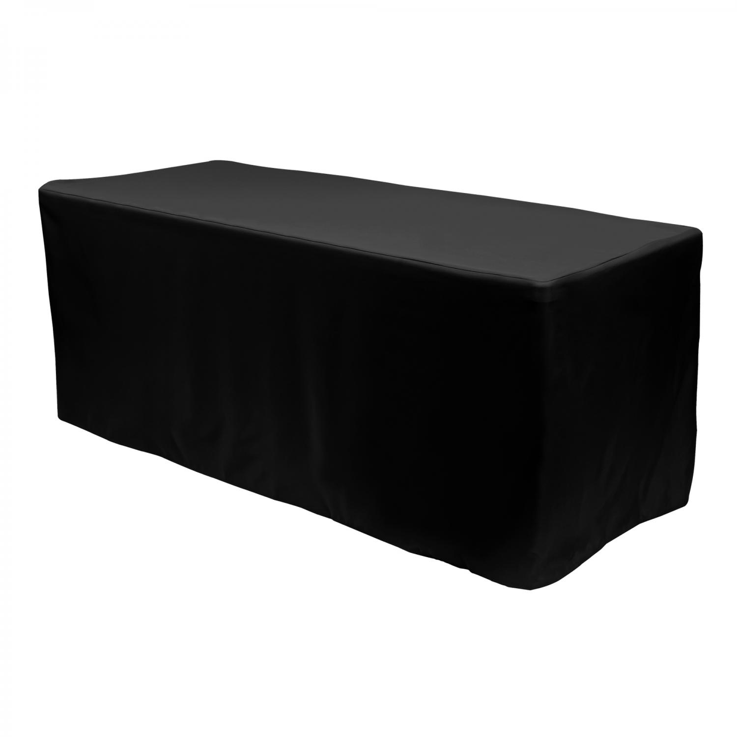 Fitted Polyester Rectangular Table Cover 6ft Black