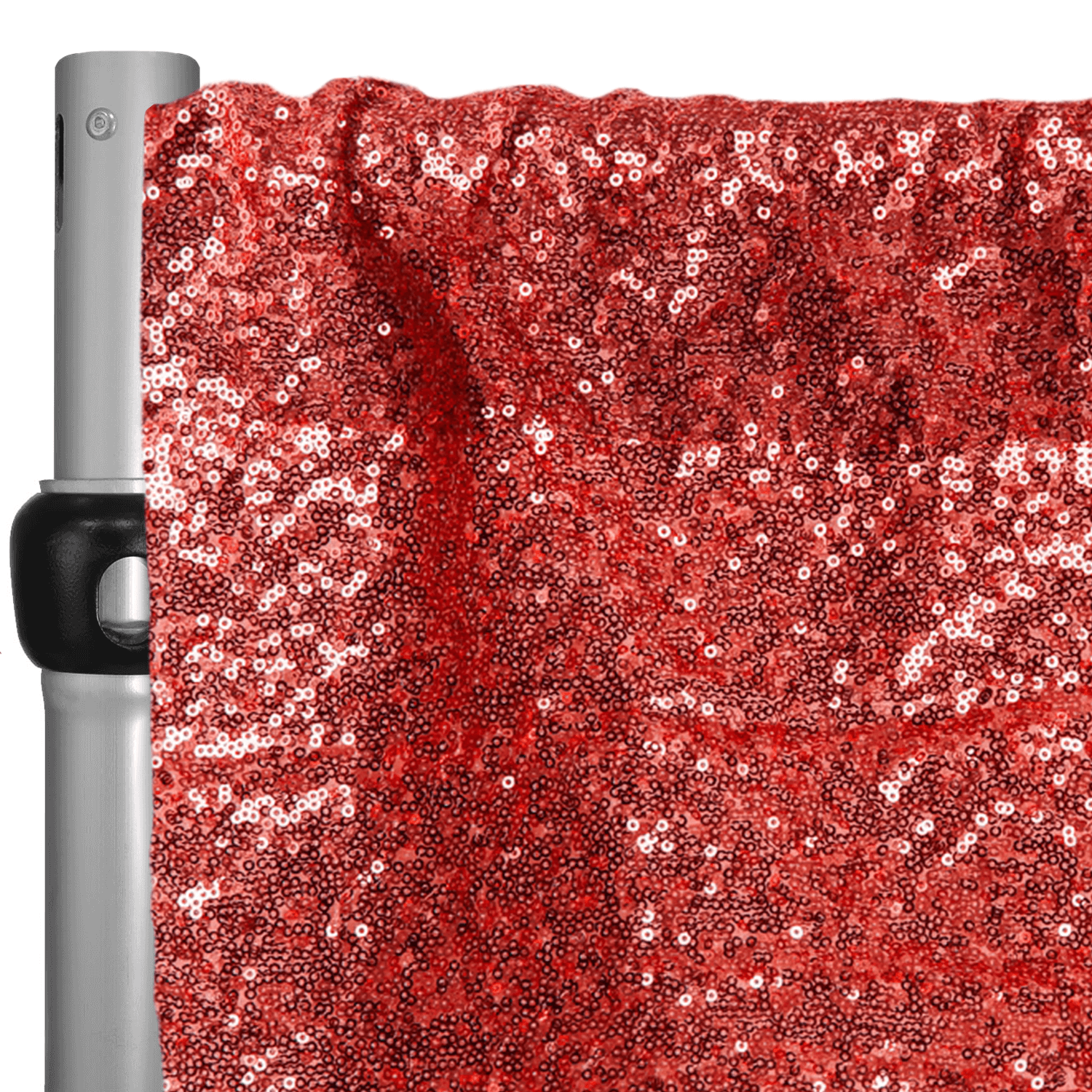 Red Sequin Backdrop Curtain W 4 Rod Pocket By Eastern Mills 8ft