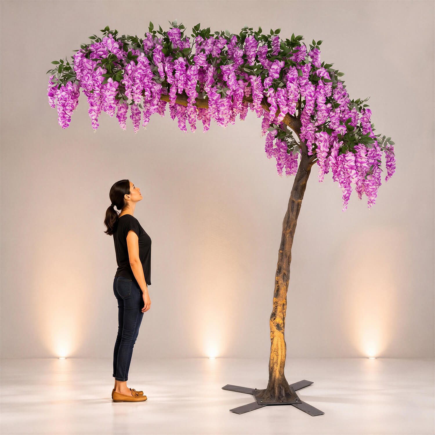11Ft Artificial Wisteria Tree, Light Purple / Purple, 25 Interchangeable Branches | Modtree Collection | Event Decor Direct