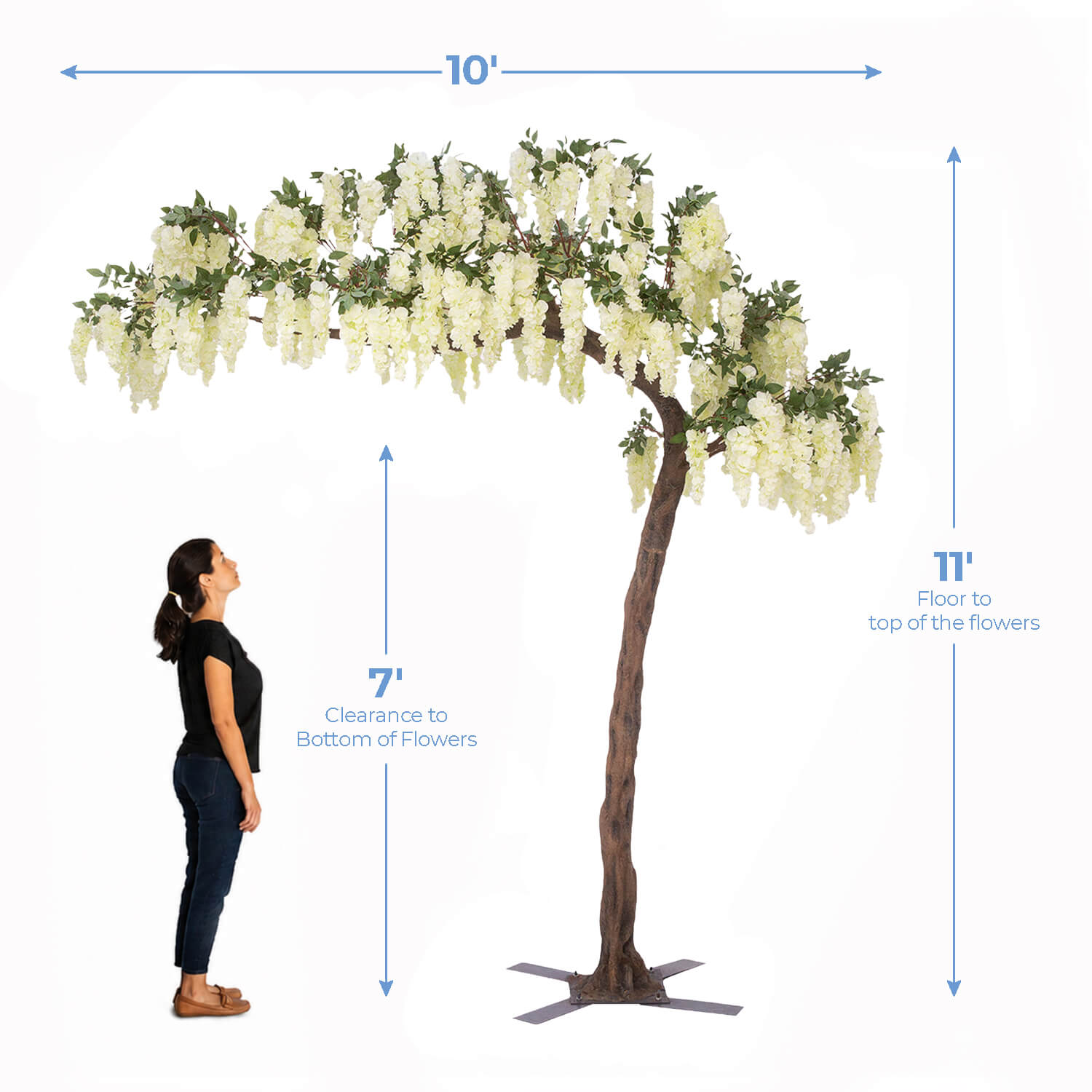 11Ft Artificial Wisteria Tree  White, 25 Interchangeable Branches | Modtree Collection | Event Decor Direct