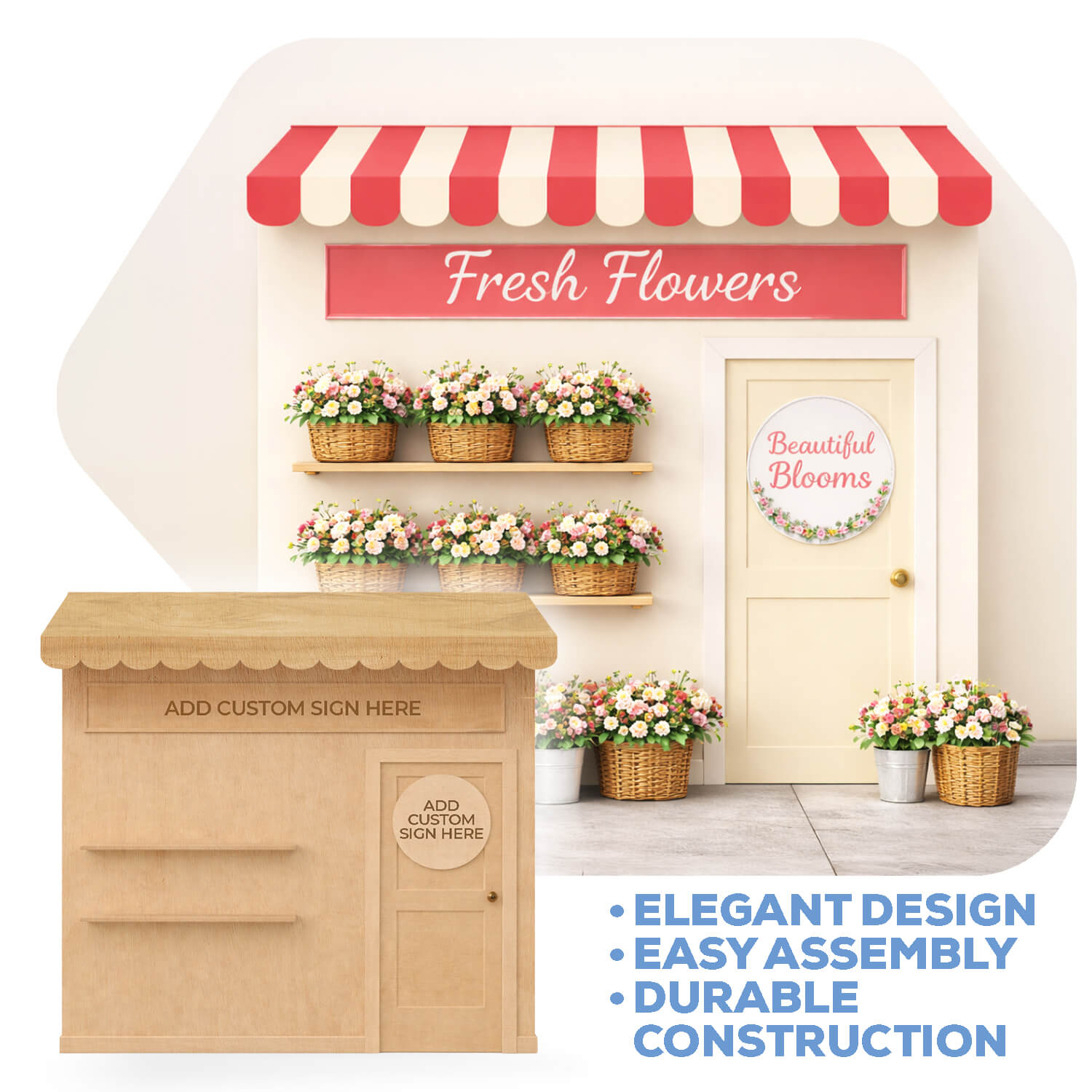 Wood Storefront Pattern 3D Wood Storefront Pop-Up Display – 8ft Wide (Style D) | Customizable ...