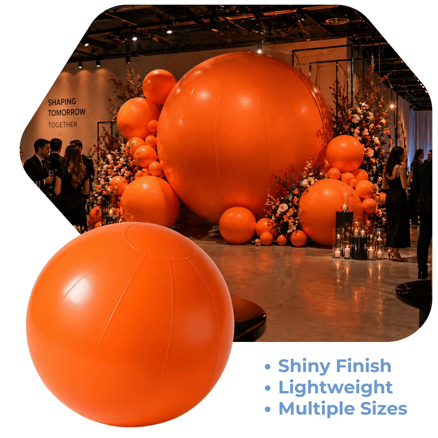 Orange Giant Inflatable Modern Ball Sphere – Maxorb™ Event Decor ...