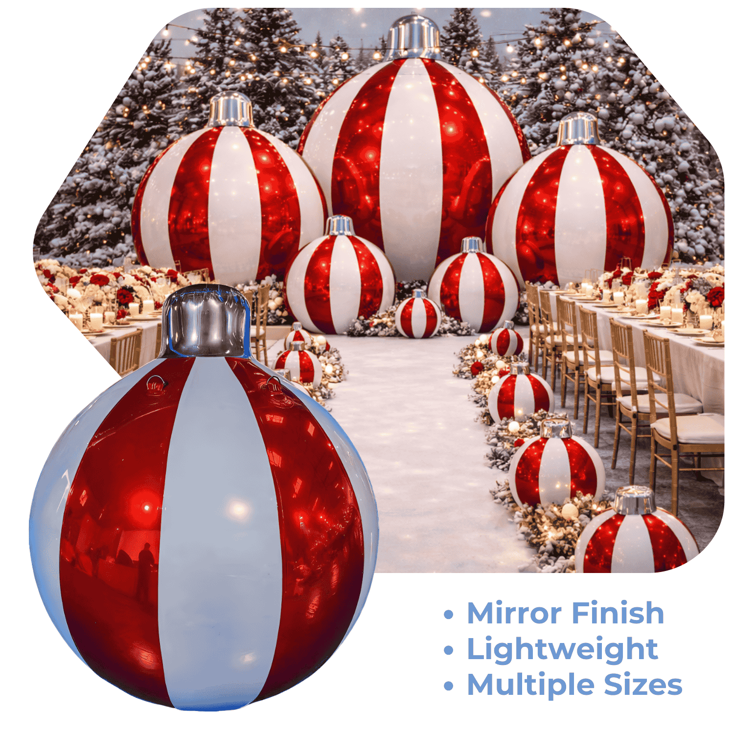 Red Giant Inflatable Striped Ornament Sphere – Maxorb™ Reflective ...