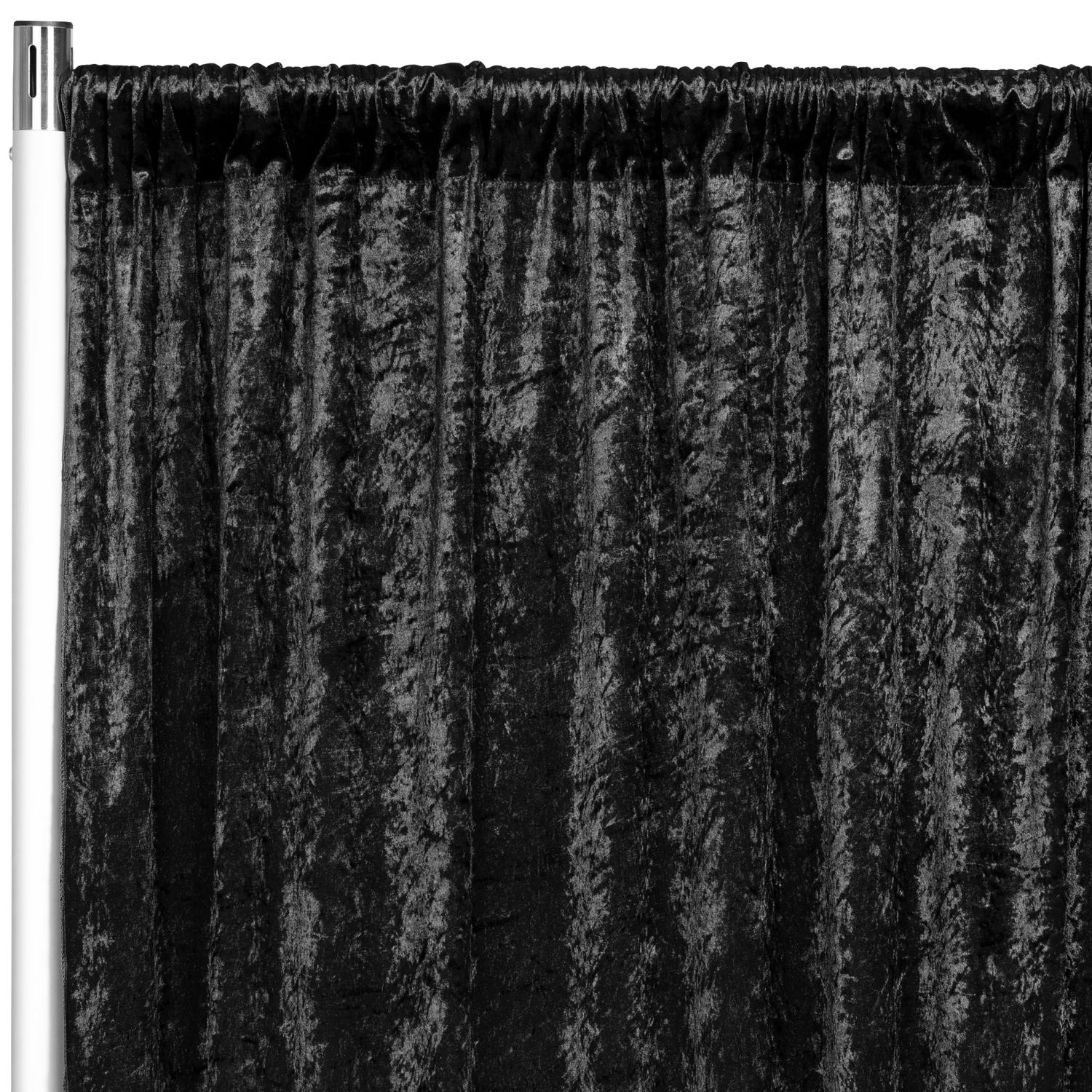 Premade Velvet Backdrop Curtain 18ft Long x 52in Wide in Black, image size:1500x1500