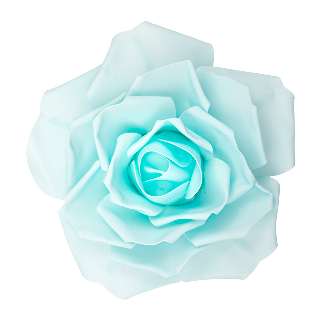 16 Foam Rose for Wall Decor, Backdrops and More Baby Blue