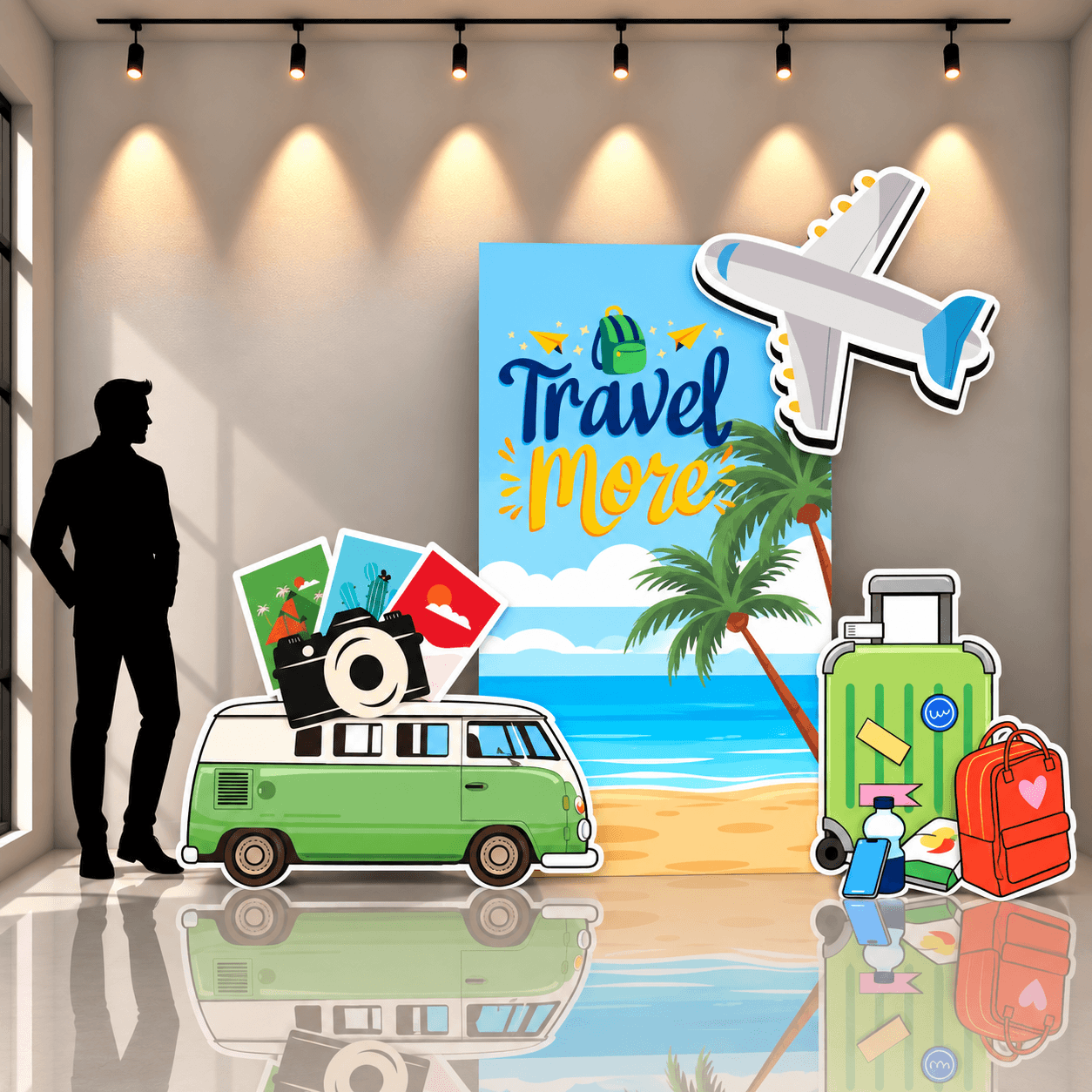 Table Core Signage Travel Getaway Foam Core Birthday Backdrop Kit by PopScene™