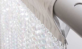 Satin Top Crystal Curtains