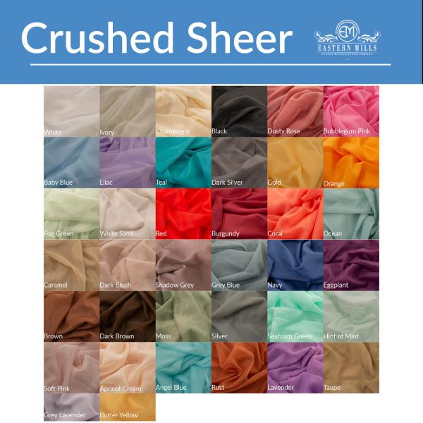 Crushed Sheer Voile Curtain Panel W 4 Pockets 10ft Wide X 20ft Long Crushed Sheer Voile Curtain Panel W 4